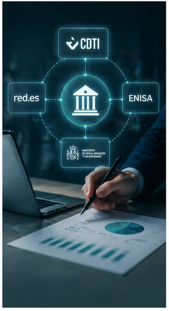 Ayudas públicas I+D+i: gestión de ayudas CDTI, ENISA y Red.es
